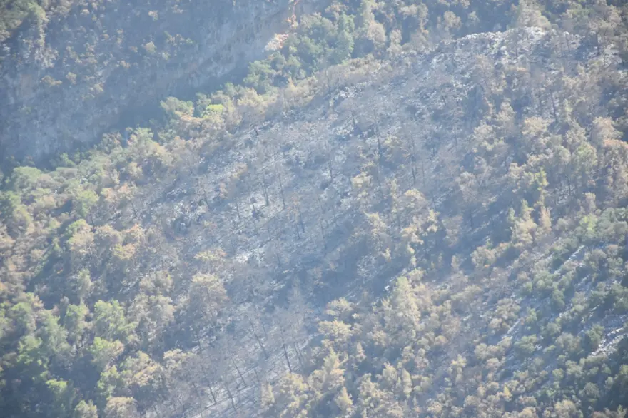 Kemer ilçesinde yanan alanlar havadan görüntülendi 12