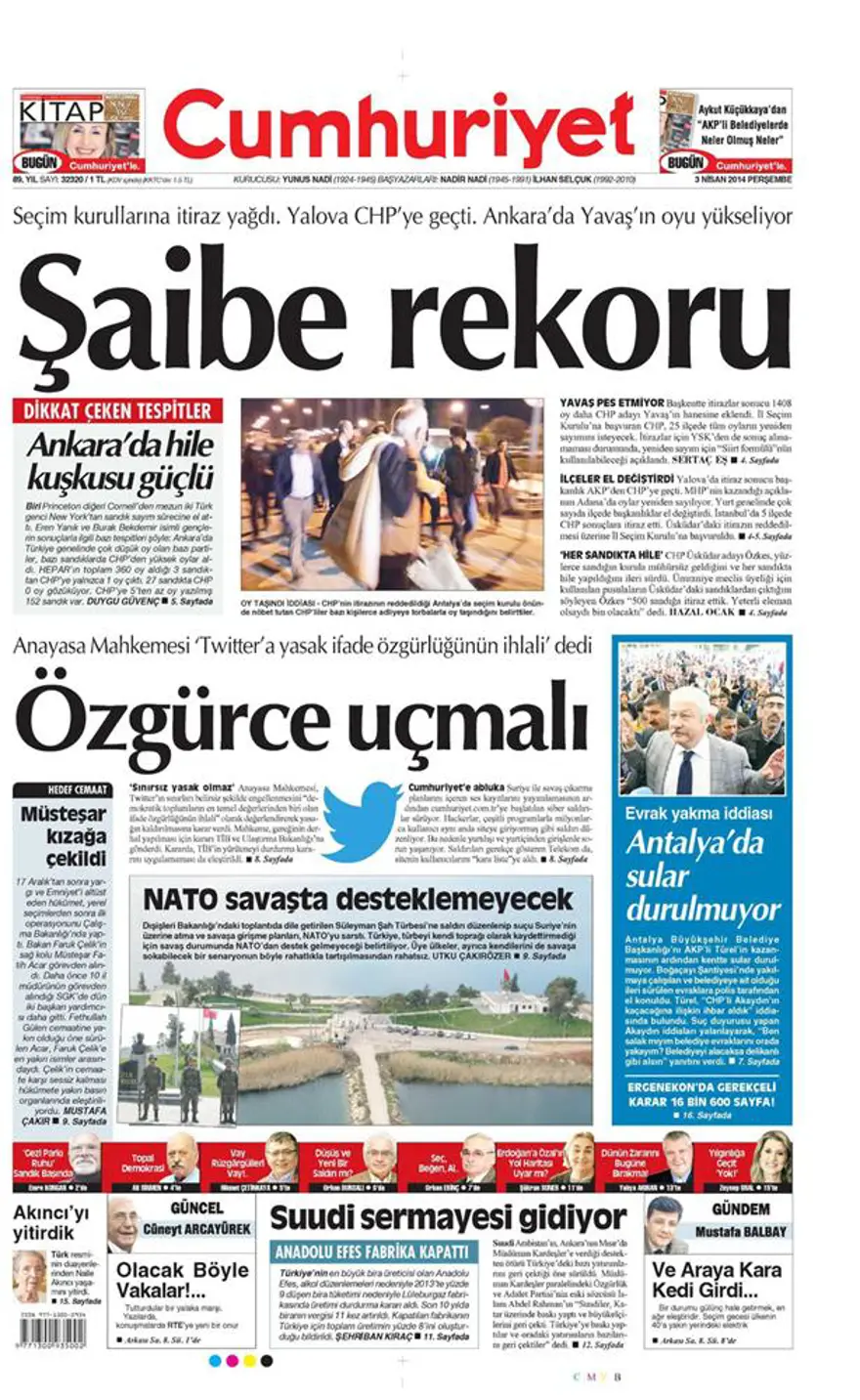 Günün gazete manşetleri - 3 Nisan 2014 4