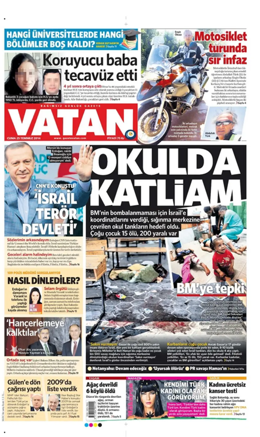25 Temmuz Gazete manşetleri 15