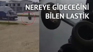 Araçtan fırlayan lastik lastik dükkanına girdi