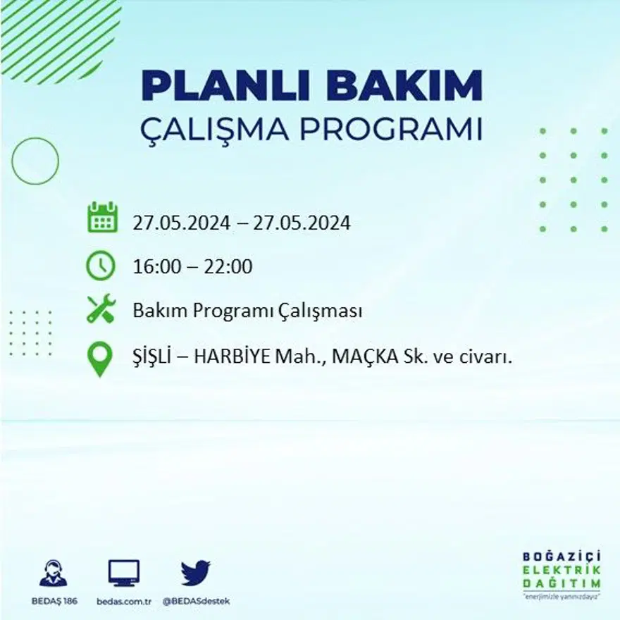 İstanbul'un 21 ilçesinde elektrik kesintisi: Elektrikler ne zaman gelecek? (27 Mayıs BEDAŞ kesinti programı) 46