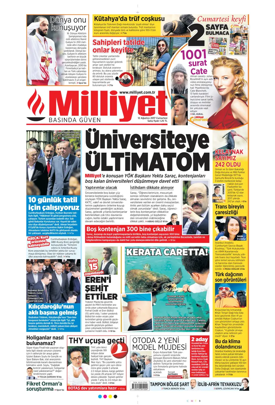 Günün gazete manşetleri - 12.08.2017 6 Günün gazete manşetleri - 12.08.2017 6