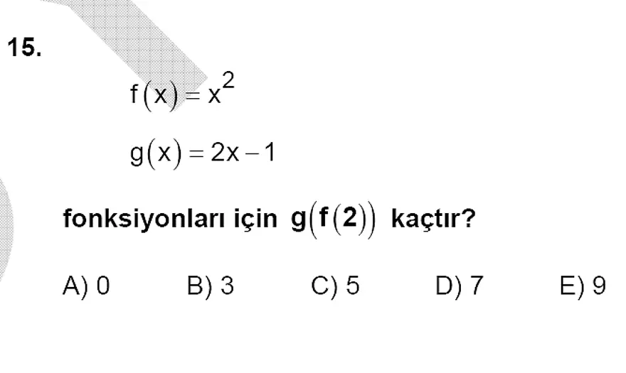 YGS Matematik soruları ve yanıtları 14