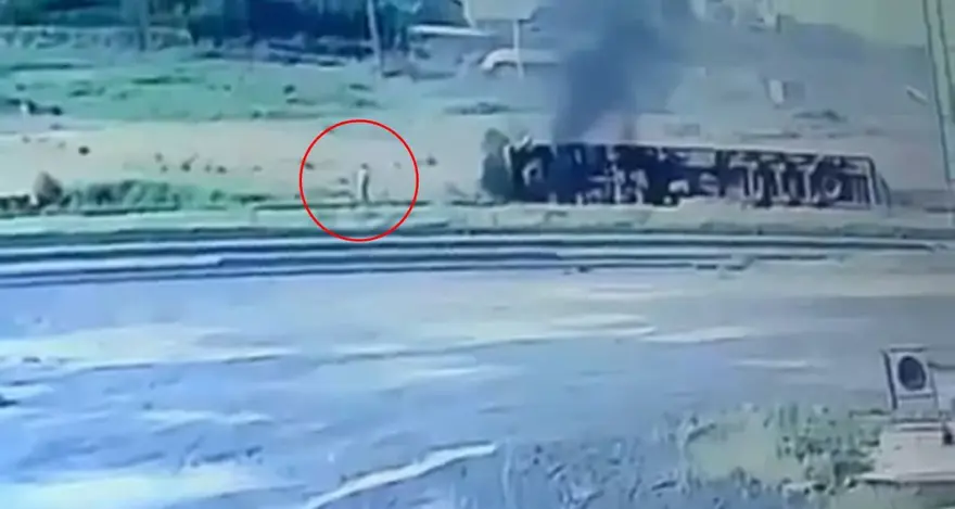 Ölümden kaçış kamerada: TIR alev almadan saniyeler önce dışarıçıktılar 1