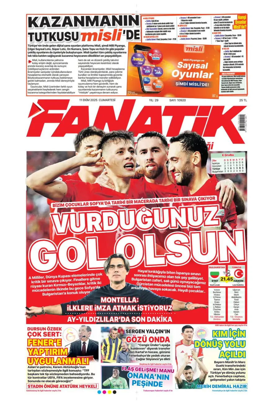 "Yeni destan vakti" (11 Ekim 2025 spor manşetleri) 3 "Yeni destan vakti" (11 Ekim 2025 spor manşetleri) 3