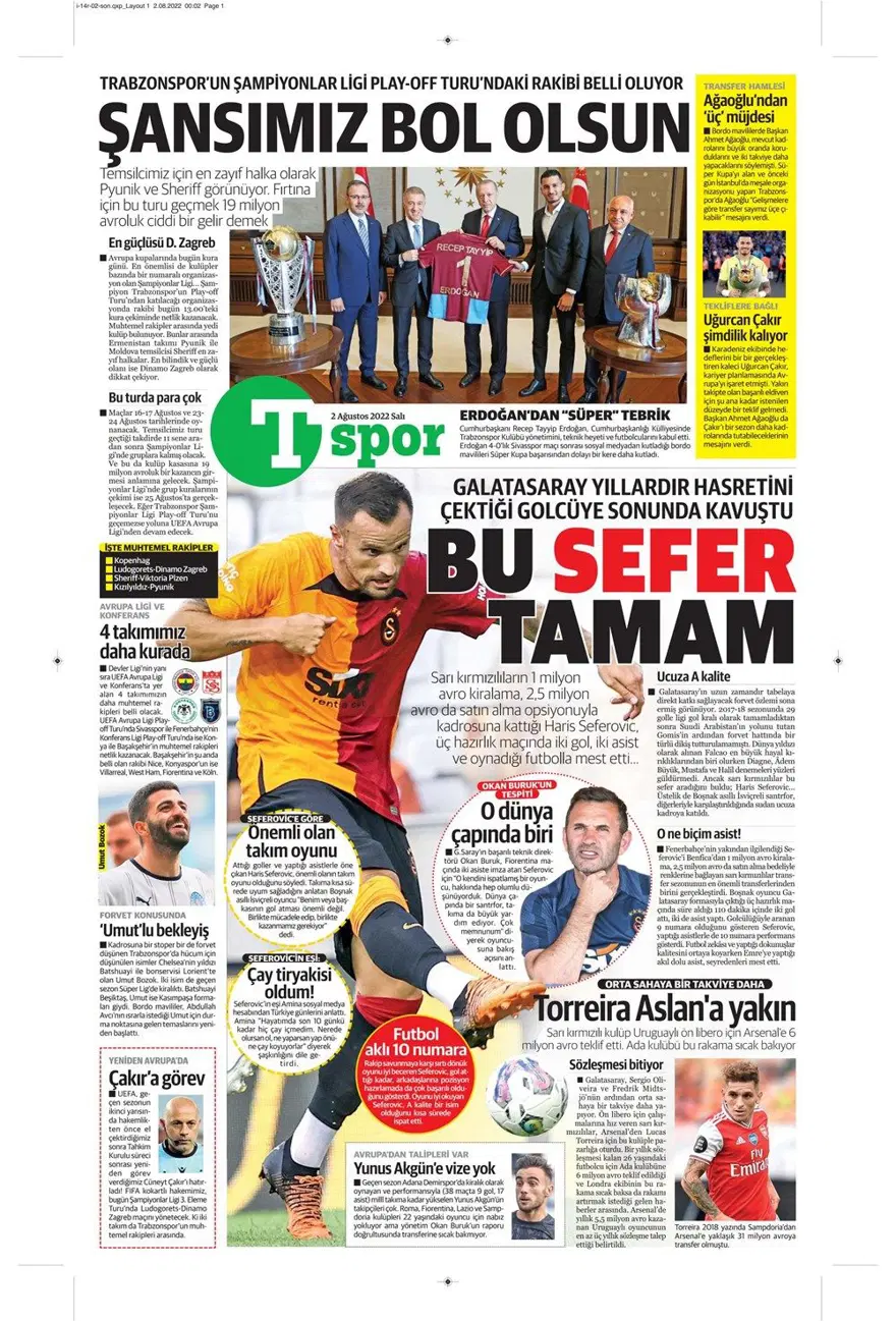 Günün spor manşetleri (2 Ağustos 2022) 14