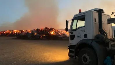 Mardin'deki mısır balyası yangını söndü