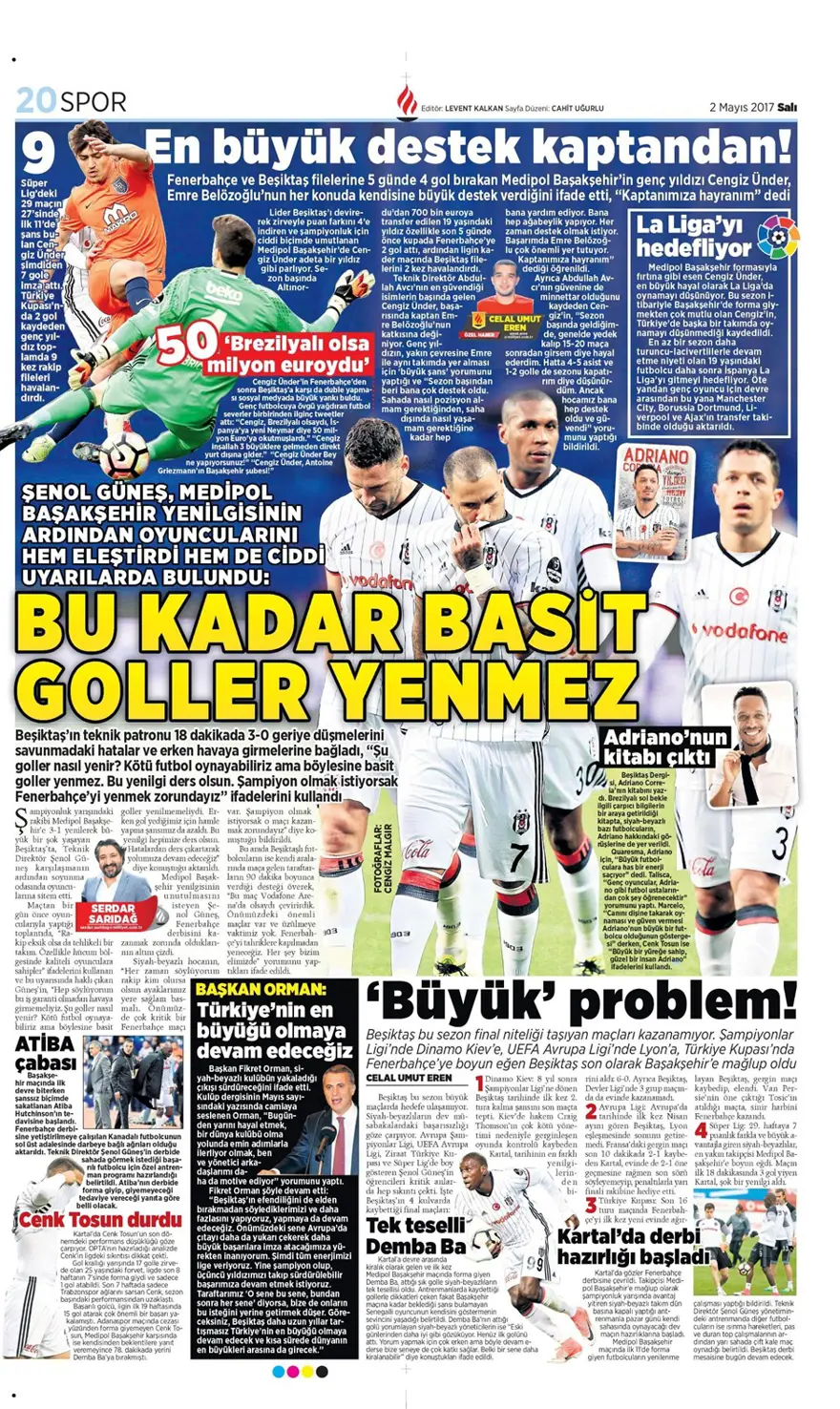 Günün spor manşetleri (2 Mayıs 2017) 9