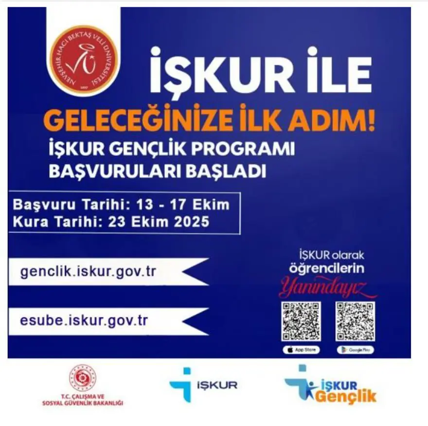 NEVŞEHİR HACI BEKTAŞ VELİ ÜNİVERSİTESİ İŞKUR GENÇLİK PROGRAMI KURA TARİHİ 3 NEVŞEHİR HACI BEKTAŞ VELİ ÜNİVERSİTESİ İŞKUR GENÇLİK PROGRAMI KURA TARİHİ 3
