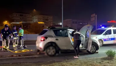 Yol ortasına otururken otomobil çarptı