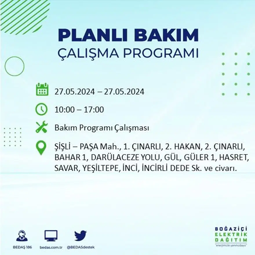 İstanbul'un 21 ilçesinde elektrik kesintisi: Elektrikler ne zaman gelecek? (27 Mayıs BEDAŞ kesinti programı) 49