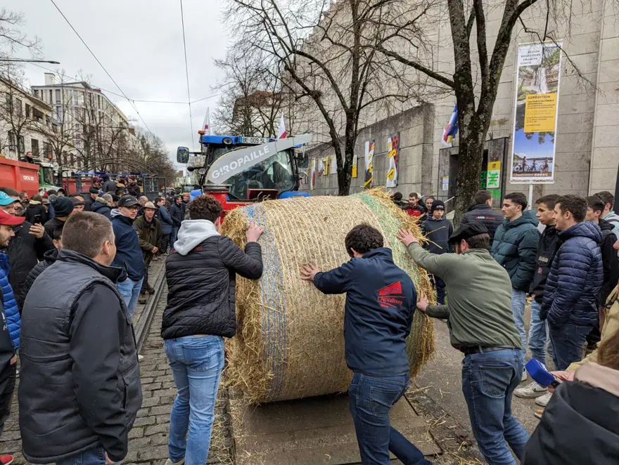 Fransa'da ödemeleri geciken çiftçilerden gübreli protesto 11