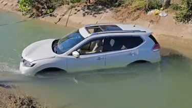 Köpeğe çarpmamak için manevra yapıp kanala uçtu