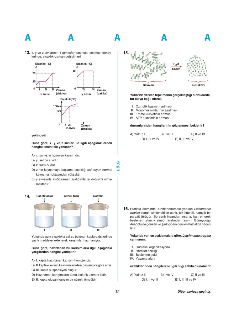 Uğur Okulları YKS - TYT deneme sınavı 30