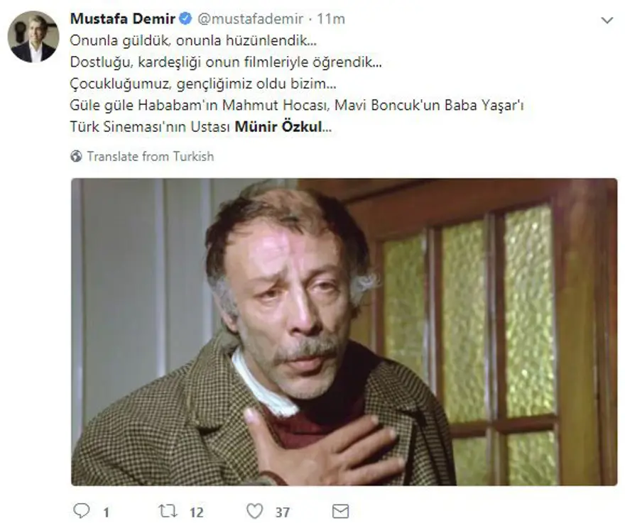 Ünlü isimlerden Münir Özkul paylaşımları (Ustanın ardından sosyal medya) 17 Ünlü isimlerden Münir Özkul paylaşımları (Ustanın ardından sosyal medya) 17