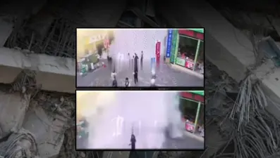 Gökdelenden taşan havuz suyu yayaları sürükledi: Myanmar'da 7,7 şiddetinde deprem