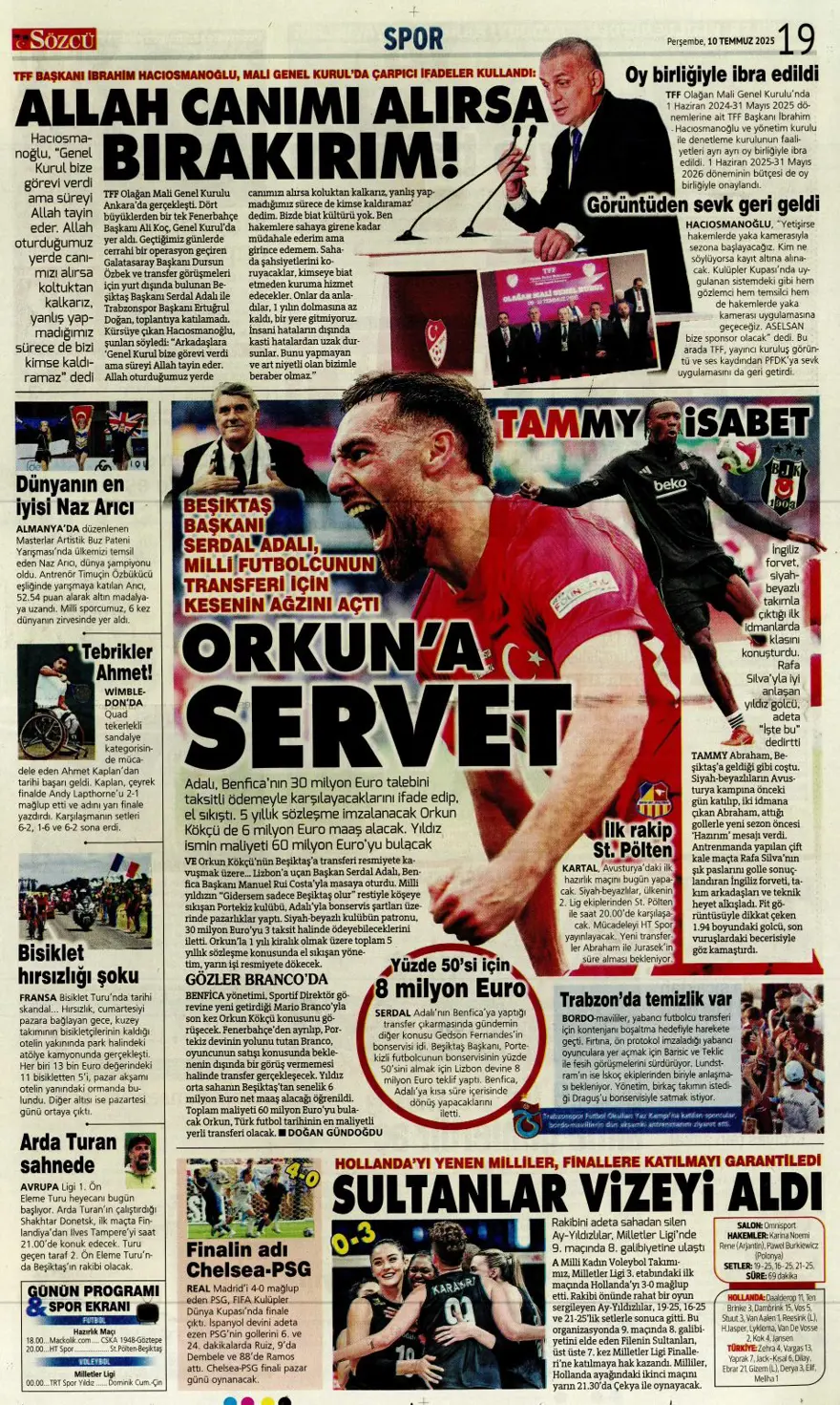 "Fenerbahçe'den Kerem harekatı" (10 Temmuz 2025 spor manşetleri) 20