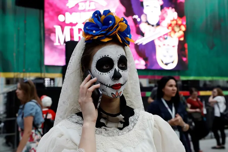 meksika festivalleri, ölüler günü festivali, dünya kupası 2018, moskova ölüler günü 15
