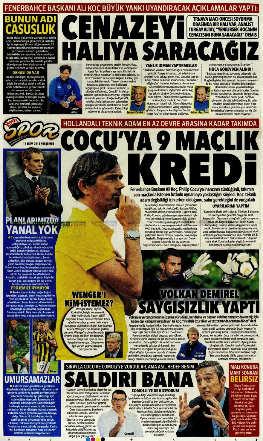 Günün spor manşetleri (11 Ekim 2018) 10