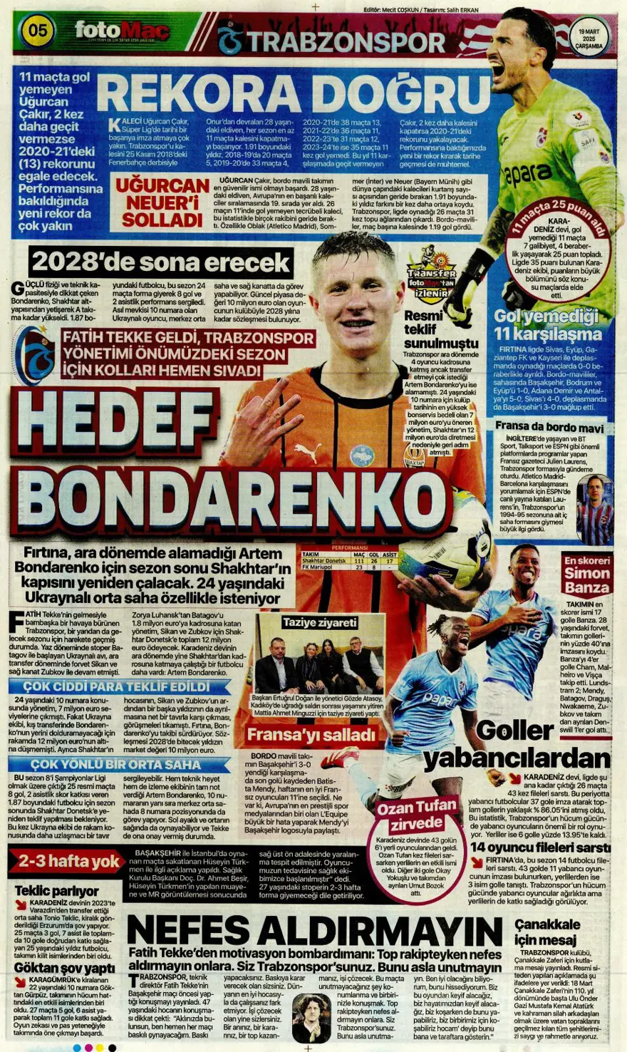 "Kayıtsız şartsız Mourinho" (19 Mart 2025 spor manşetleri) 5 "Kayıtsız şartsız Mourinho" (19 Mart 2025 spor manşetleri) 5