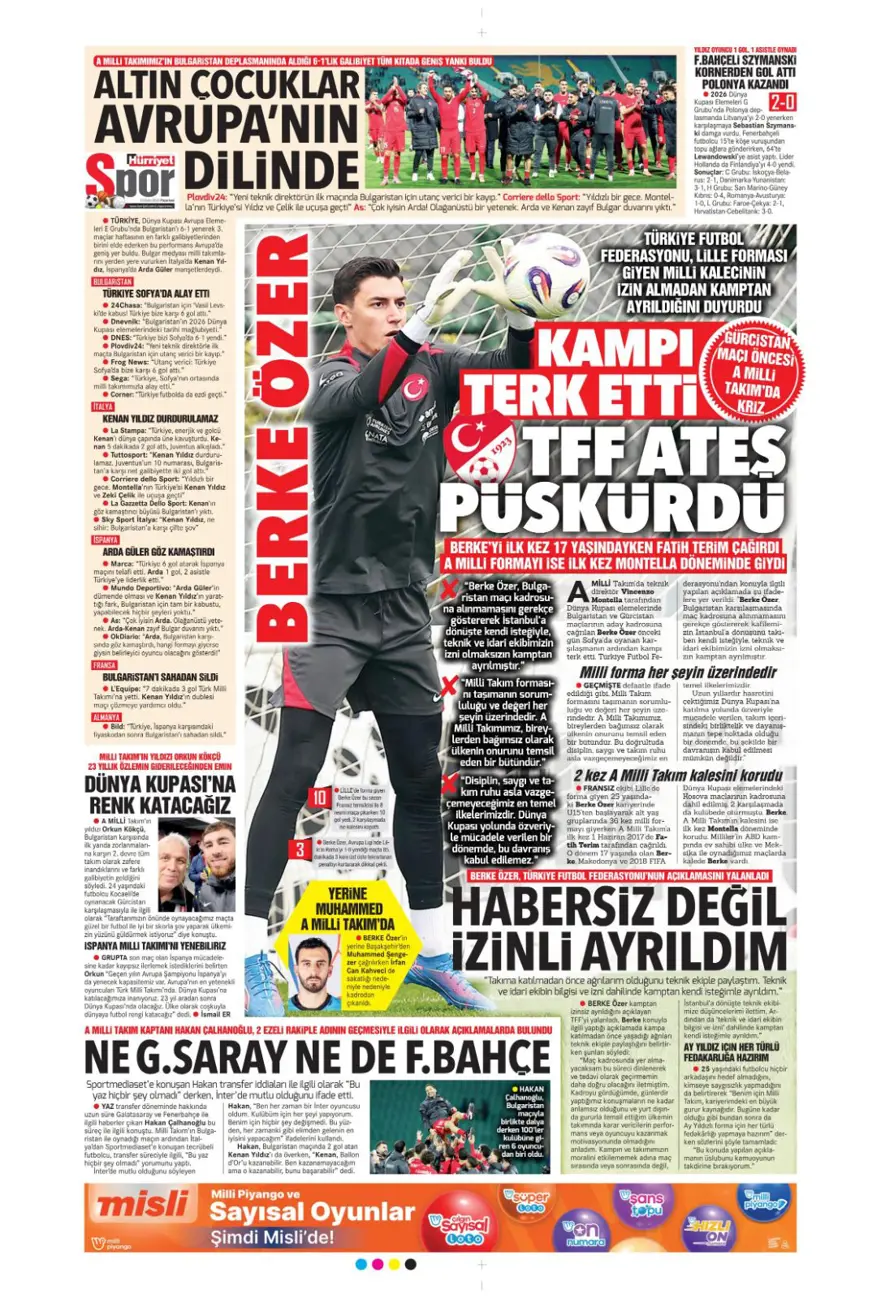 "Bayern'in dinamosu Fener'e..." (13 Ekim 2025 spor manşetleri) 6