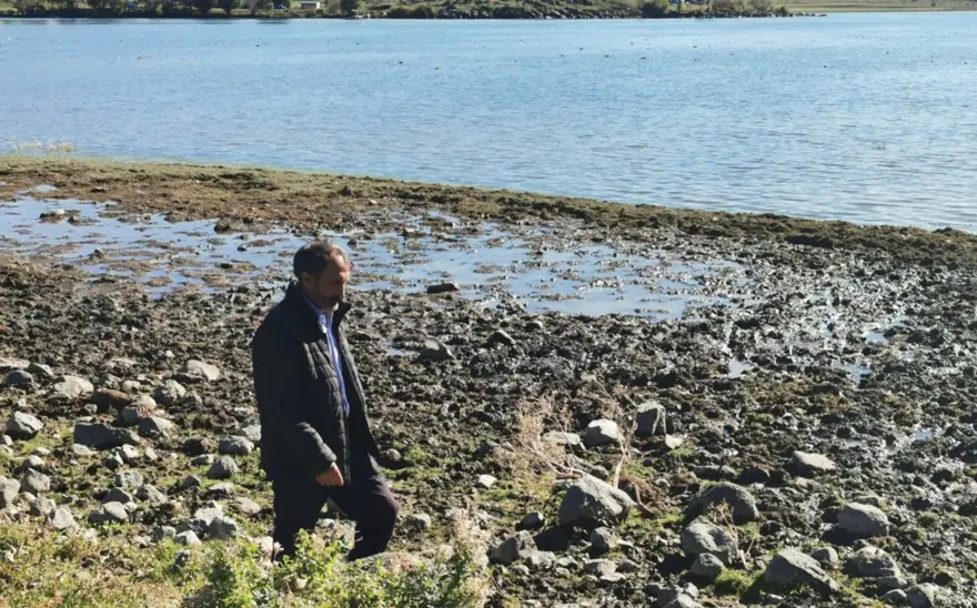 Çıldır Gölü'nde de sular çekildi 6