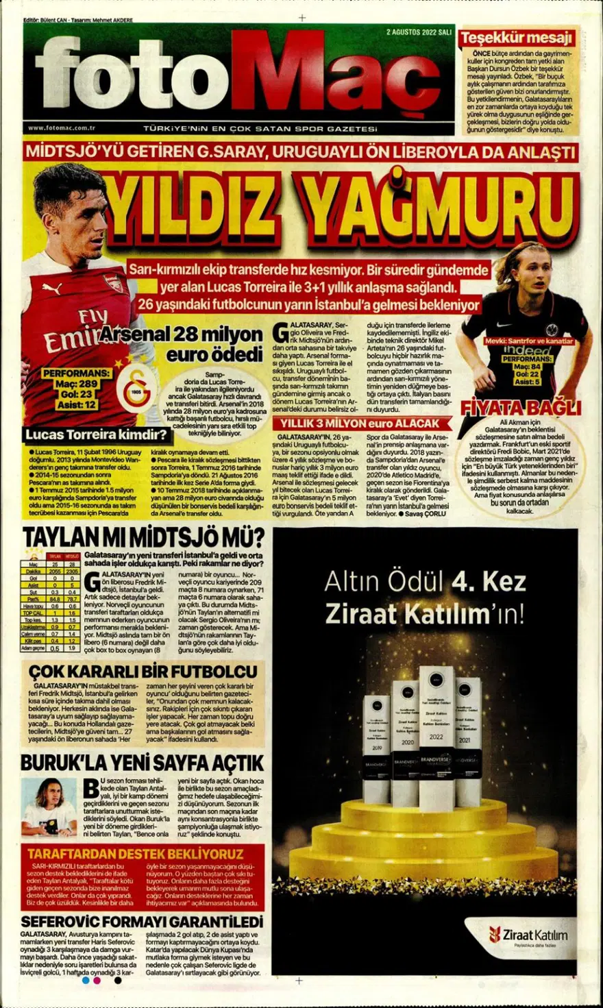Günün spor manşetleri (2 Ağustos 2022) 15