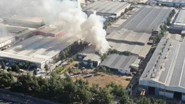 Gaziantep'te halı fabrikasında yangın