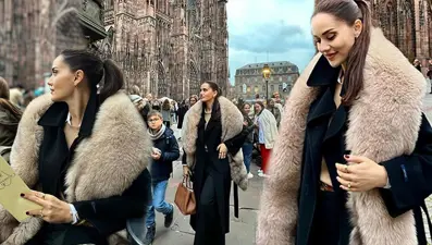 Fahriye Evcen'in Strazburg pozları gündem oldu