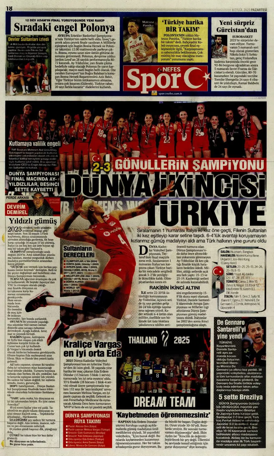 "Bozgun gecesi" (8 Eylül spor manşetleri) 11 "Bozgun gecesi" (8 Eylül spor manşetleri) 11