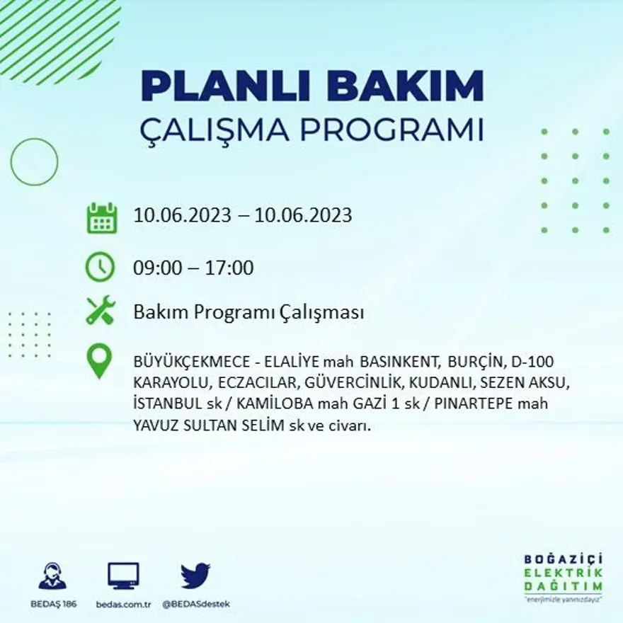 İstanbul'un birçok ilçesinde elektrik kesintisi: BEDAŞ kesinti programını paylaştı 8