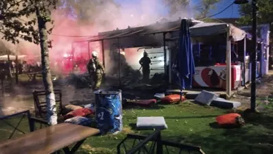 Silivri'de kafede yangın paniği