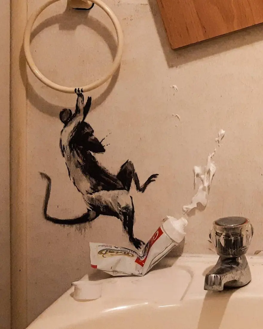 Banksy'den karantinada yenigrafiti 2