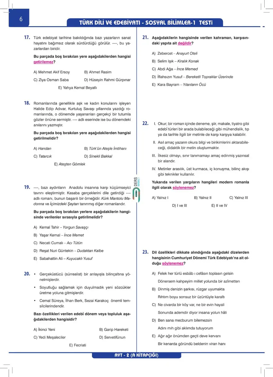 AYT Deneme Sınavı 4