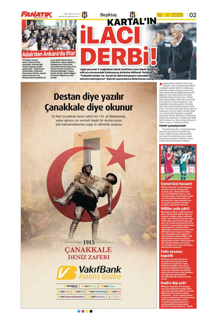 "Osimhen için iki seçenek var" (18 Mart 2025 spor manşetleri) 18