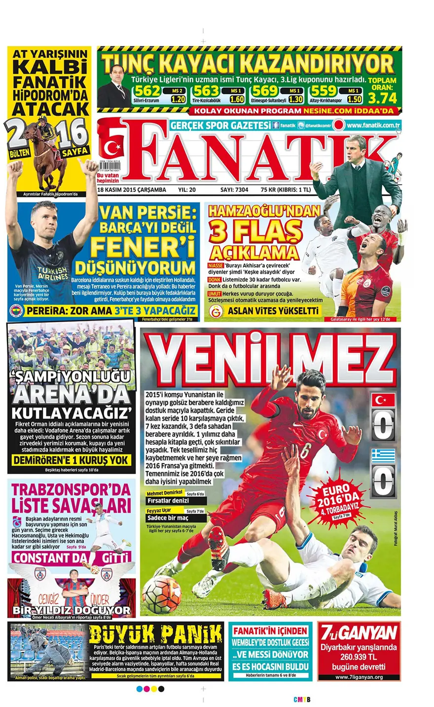 Günün gazete manşetleri - 18 Kasım 2015 21