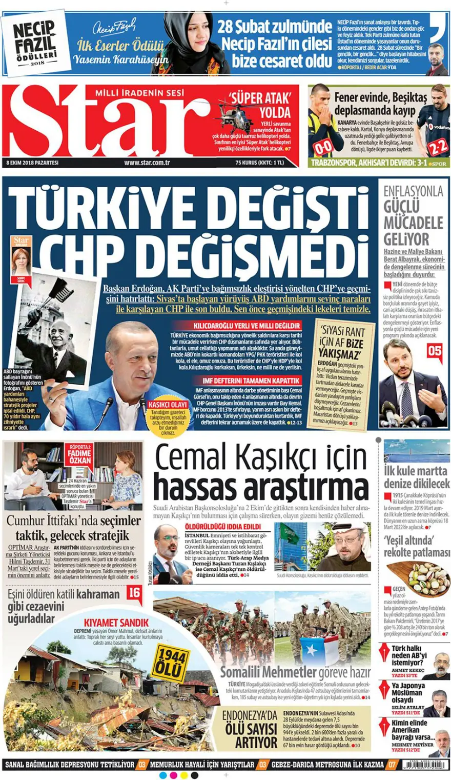Günün gazete manşetleri - 8 Ekim 2018 8