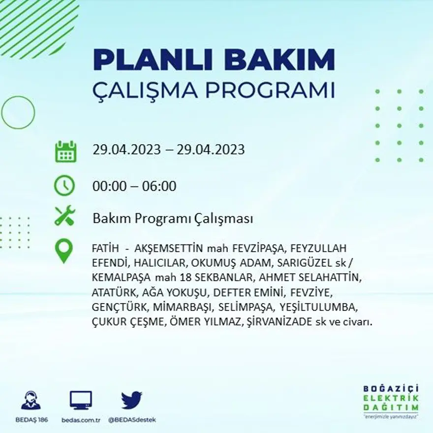 İstanbul'un 14 ilçesinde elektrik kesintisi: Elektrikler ne zaman gelecek? (29 Nisan BEDAŞ planlı elektrik kesintisi) 13