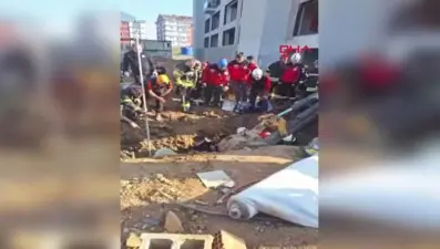 Kocaeli'de inşaatta toprak kayması