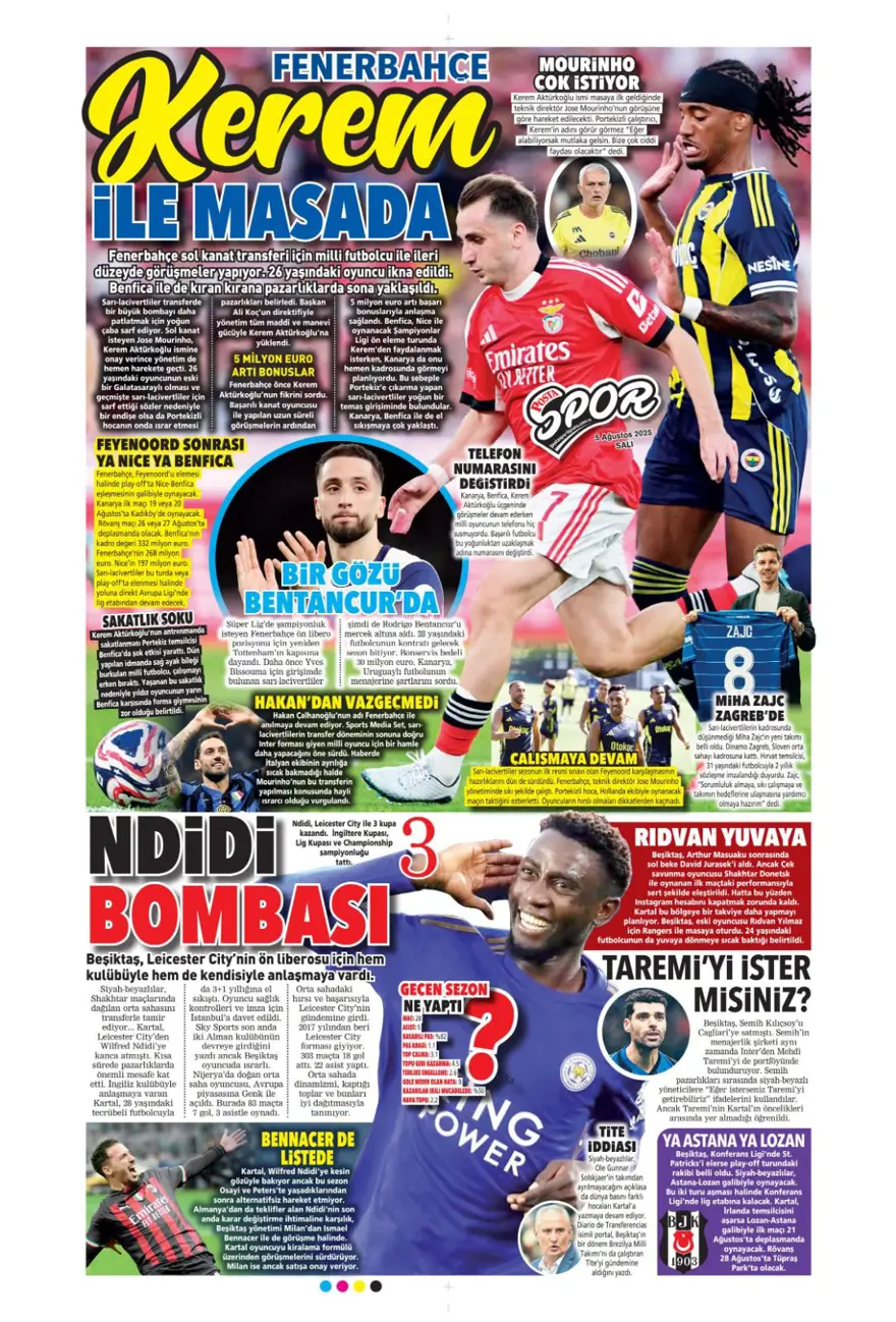 "Mou'nun prensi Kerem" (5 Ağustos spor manşetleri) 16 "Mou'nun prensi Kerem" (5 Ağustos spor manşetleri) 16