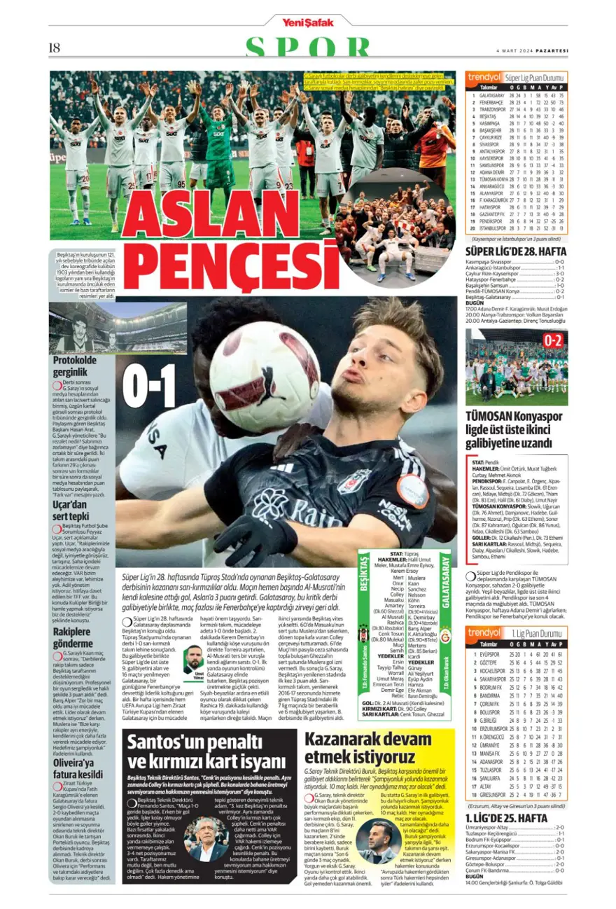 "Aslan tarihi değiştirdi" (4 Mart 2024 spor manşetleri) 19