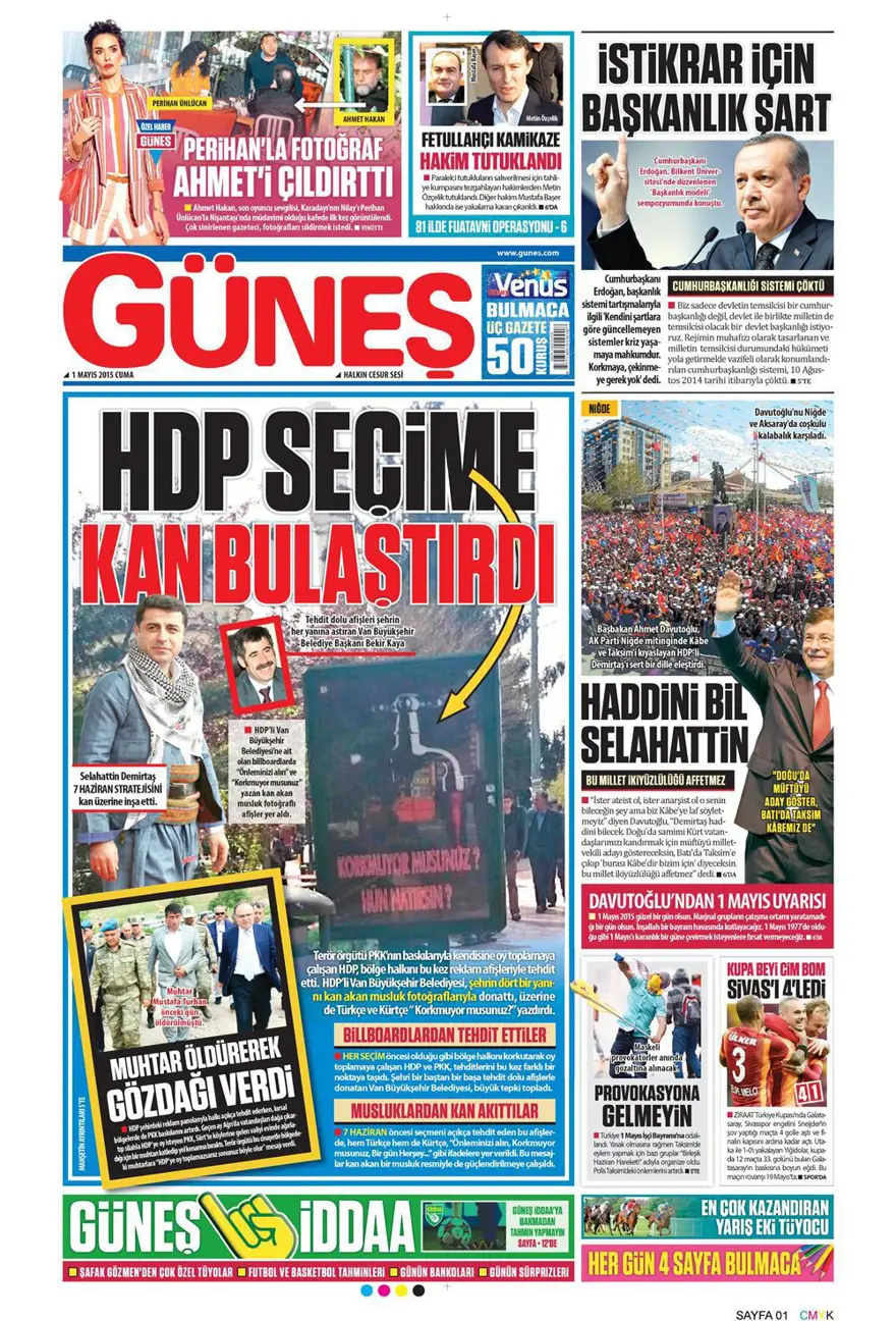 1 Mayıs 2015 gazete manşetleri 9