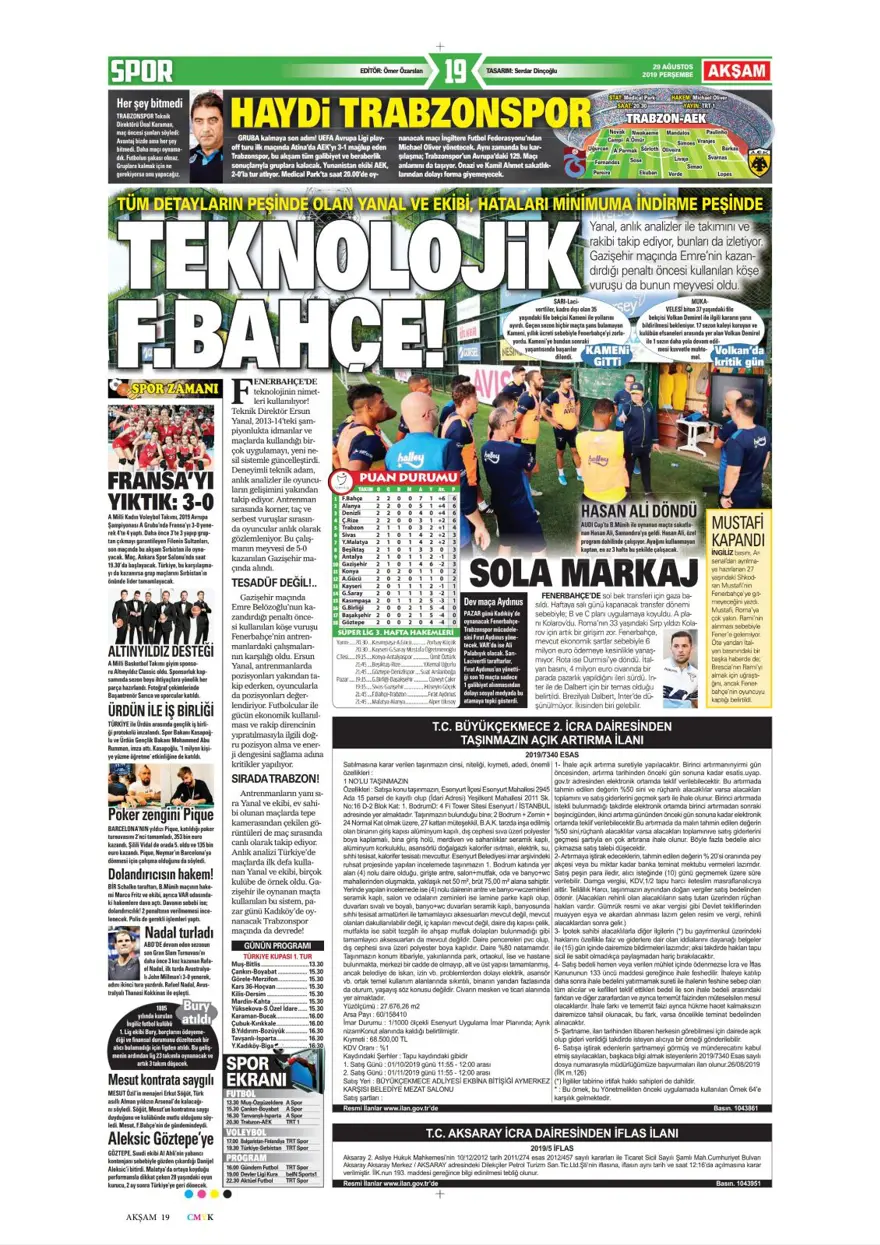 Günün spor manşetleri (29 Ağustos 2019) 2