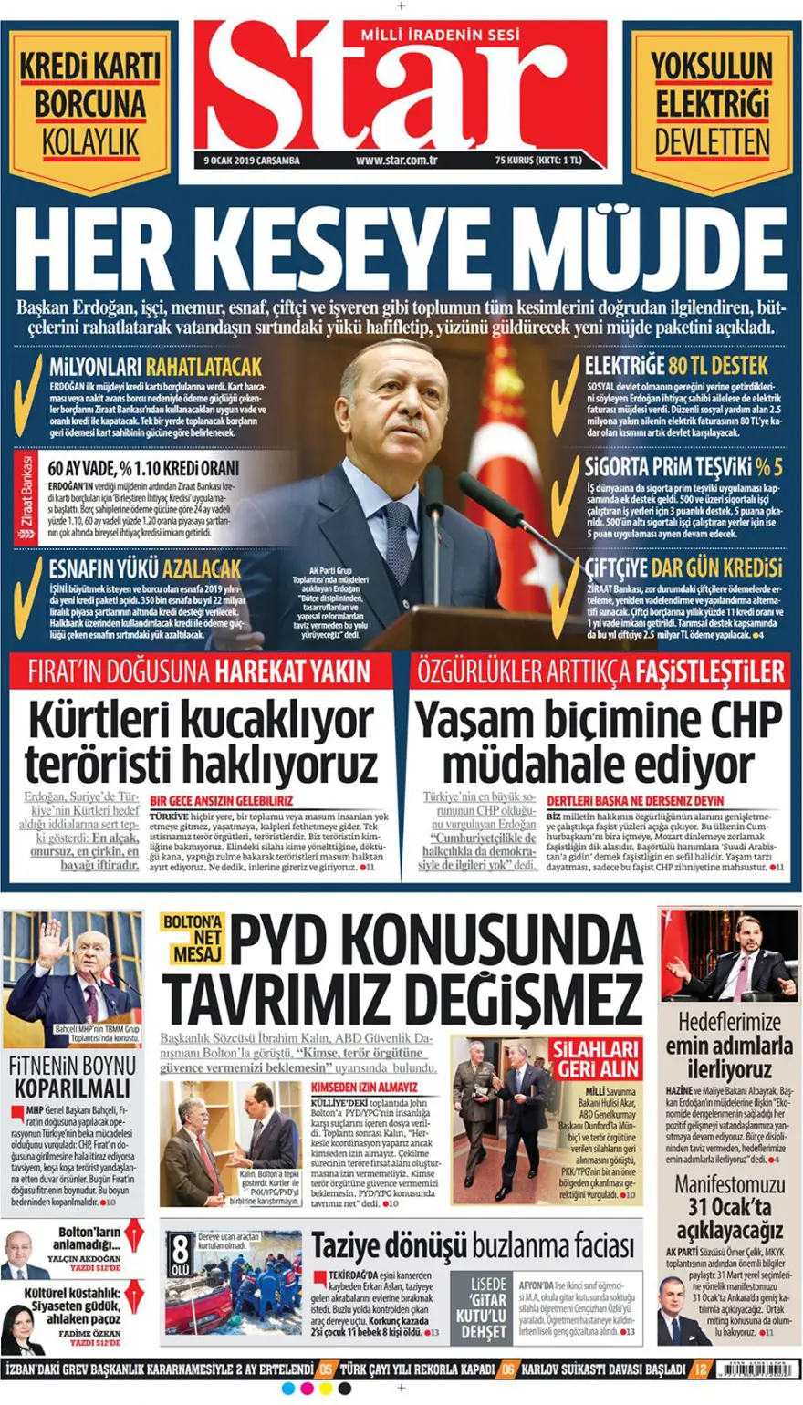 Günün gazete manşetleri - 9 Ocak 2019 8