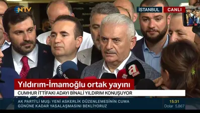 Binali Yıldırım'dan ortak yayına ilişkin açıklama