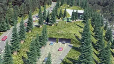 Ayder Yaylası'nda dağın içerisine çevreci otopark