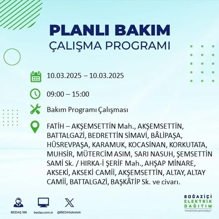 İstanbul'un 22 ilçesinde yarın elektrik kesintisi yaşanacak: Elektrikler ne zaman gelecek? (10 Mart BEDAŞ planlı kesinti programı) 40