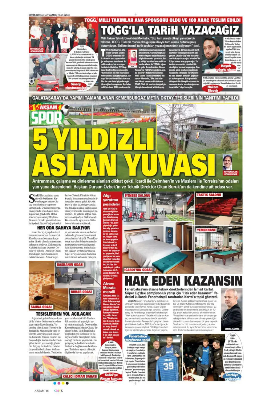 "Kayıtsız şartsız Mourinho" (19 Mart 2025 spor manşetleri) 1 "Kayıtsız şartsız Mourinho" (19 Mart 2025 spor manşetleri) 1