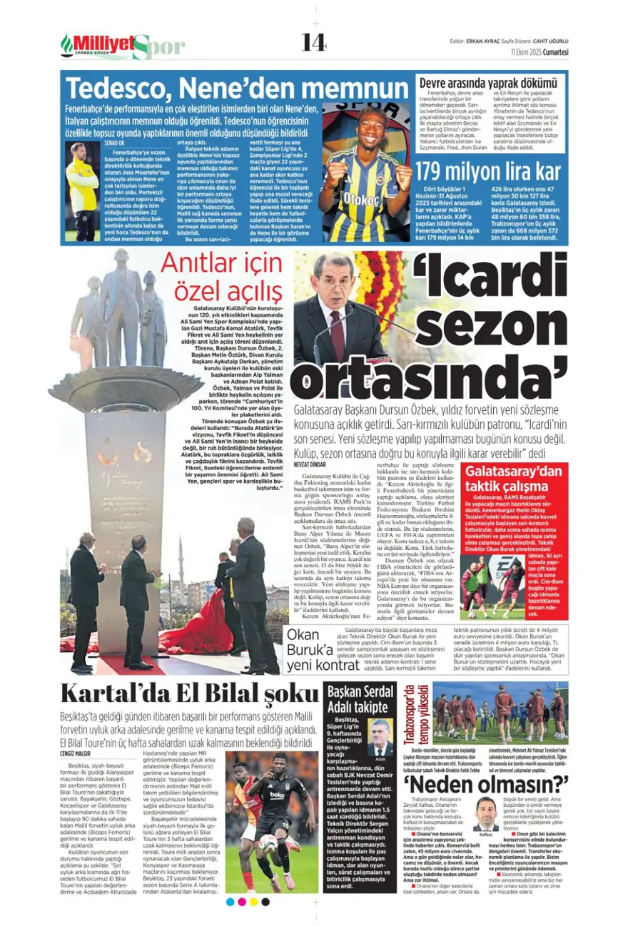 "Yeni destan vakti" (11 Ekim 2025 spor manşetleri) 12 "Yeni destan vakti" (11 Ekim 2025 spor manşetleri) 12