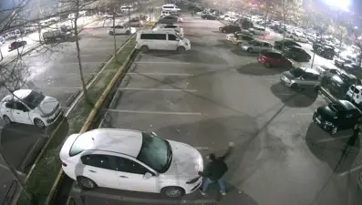 Parke taşıyla 35 aracın camını kırdı